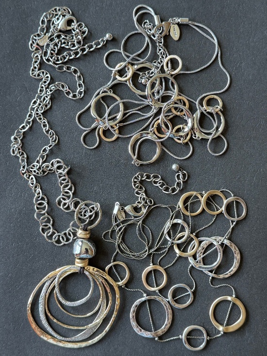 Chico's Jewelry - CHICO's Three Mixed Metal Geometric Statement Necklaces